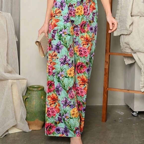 Mint Floral Jumpsuit - Picture 9 of 10